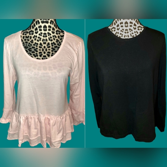 Two Nice Women's Long Sleeve Tops Sz. Med ~ DIP and Liz Claiborne - Picture 1 of 6